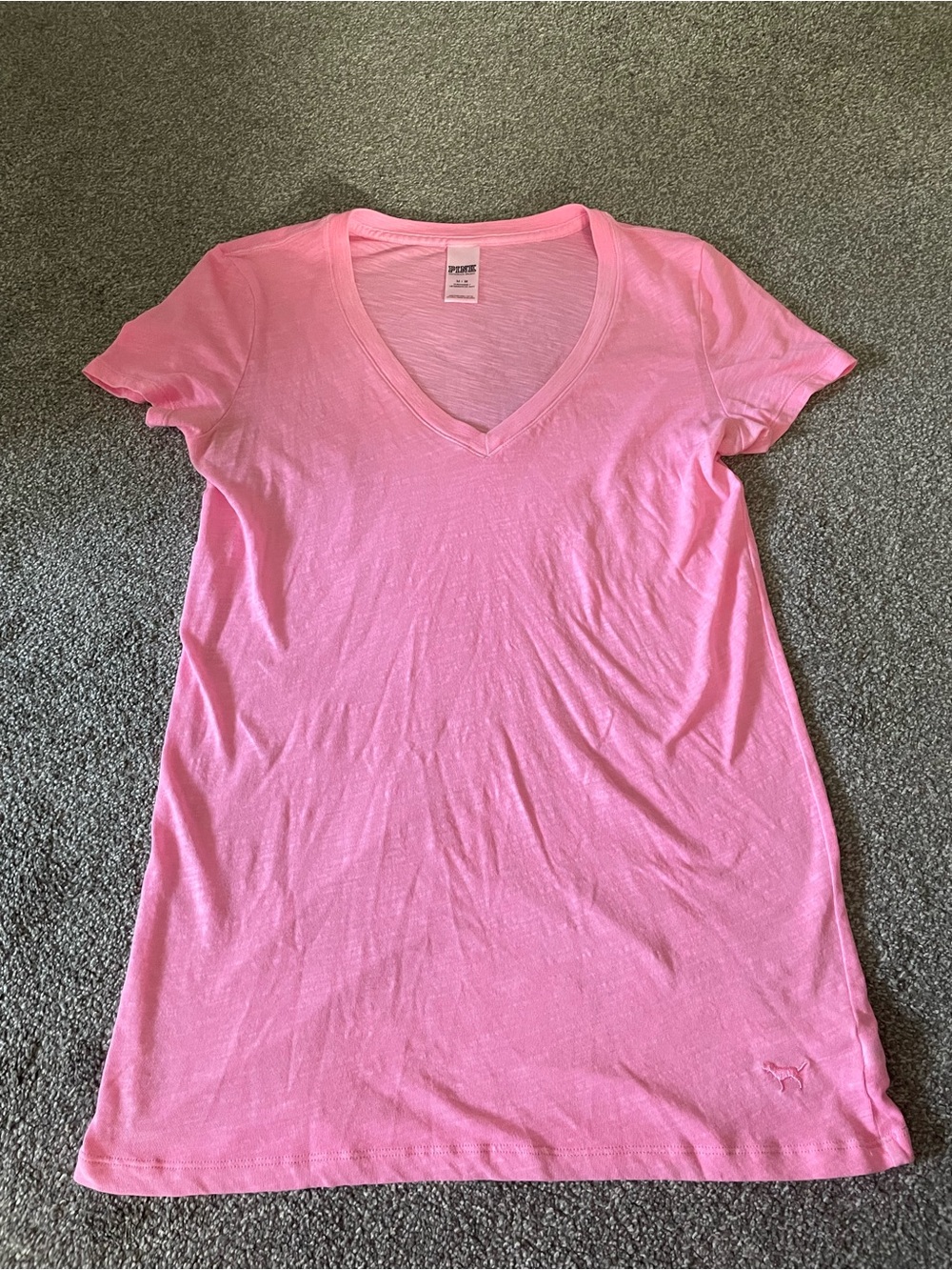 PINK Victoria's Secret Short Sleeve V-Neck Tee in Light Pink